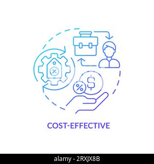 2D gradient thin linear icon cost effective concept Stock Vector