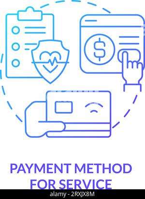 2D payment method for service linear icon concept Stock Vector