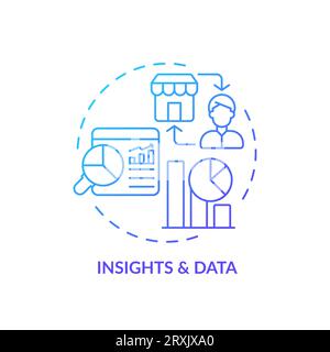 2D gradient thin linear icon insights and data concept Stock Vector