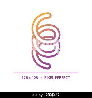 2D simple thin line gradient spirochete icon Stock Vector