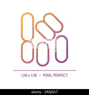 2D simple thin line gradient bacilli icon Stock Vector
