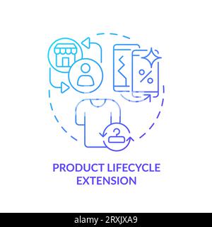 2D gradient icon product lifecycle extension concept Stock Vector