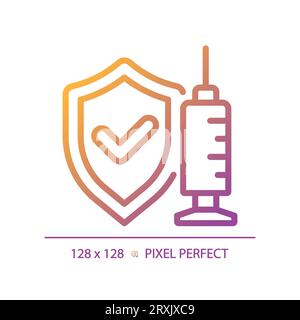 2D simple thin line gradient vaccine icon Stock Vector