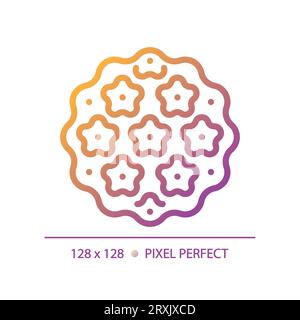 2D simple thin line gradient bacteria icon Stock Vector