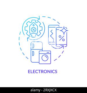 2D gradient linear electronics icon concept Stock Vector