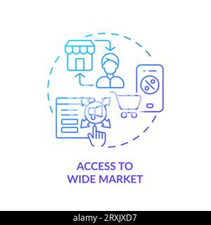 2D gradient thin linear access to wide market icon concept Stock Vector