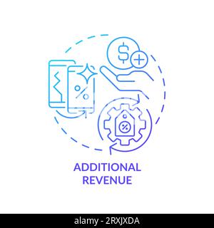 2D gradient thin linear icon additional revenue concept Stock Vector