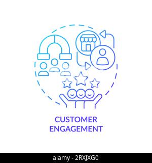 2D gradient thin linear icon customer engagement concept Stock Vector