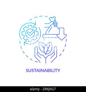 2D gradient thin linear icon sustainability concept Stock Vector