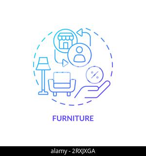 2D gradient thin linear icon furniture concept Stock Vector