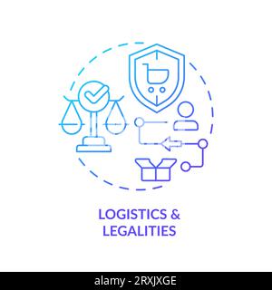 2D gradient thin line icon logistics and legalities concept Stock Vector
