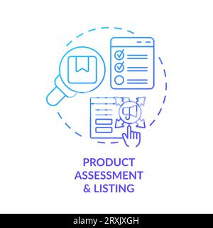 2D gradient icon product assessment and listing concept Stock Vector