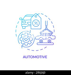 2D gradient thin linear icon automotive concept Stock Vector