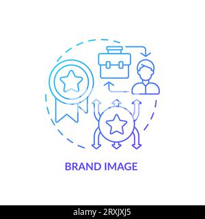 2D gradient thin line icon brand image concept Stock Vector