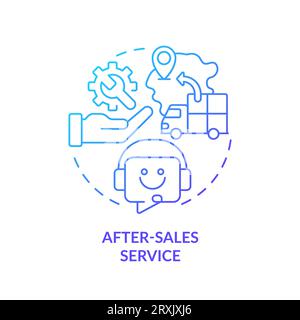 2D gradient thin linear icon after sales service concept Stock Vector