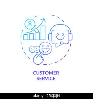2D gradient thin linear customer service icon concept Stock Vector