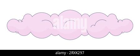 Puffy cloud 2D linear cartoon object Stock Vector