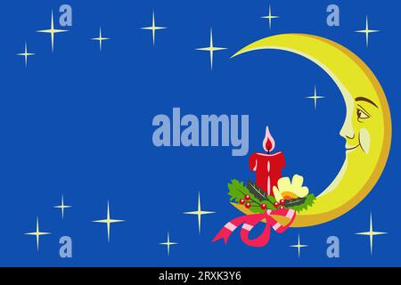 Christmas or New Year template for greeting card. Vector background. Stock Vector