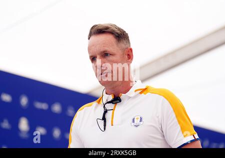 Team Europe Captain Luke Donald following a press conference at the Marco Simone Golf and Country Club, Rome, Italy, ahead of the 2023 Ryder Cup. Picture date: Tuesday September 26, 2023. Stock Photo