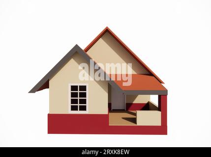 Simple Rural Area House Model 3d rendering model of a simple rural house suitable for illustration ...