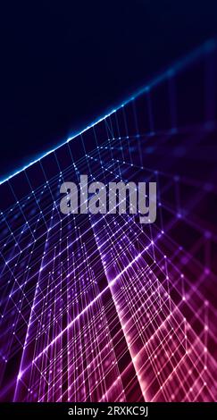 Abstract network dots connection background. Business Science and technology. Vertical size. Stock Photo