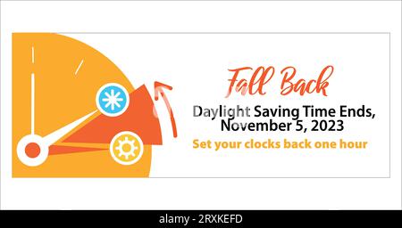 Daylight saving time ends 5 november 2023 banner Vector Image