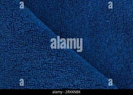 Blue Micro Fiber Fabric Towel Textured Background Stock Photo