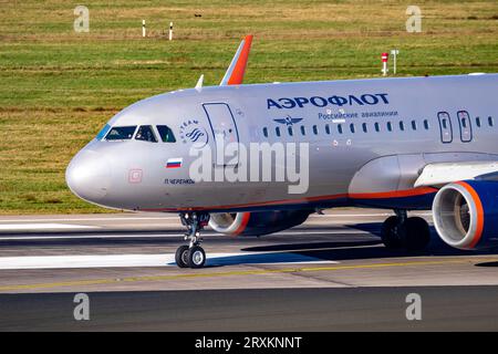 Aeroflot Russian Airlines Airbus A320-214(WL) arriving at Dusseldorf Airport. Germany - February 7, 2020 Stock Photo