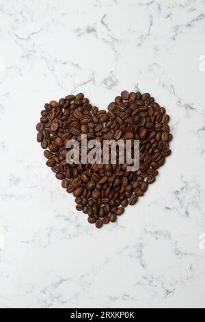 Coffee beans in heart shape Stock Photo