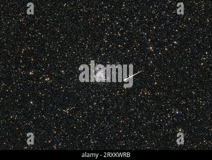 Telescope pointing to the night sky. Astronomy observation tool and ...
