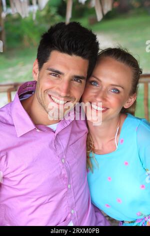 Portrait of young couple smiling Stock Photo