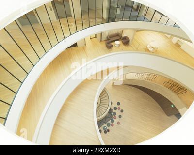 High angle view inside office building Stock Photo
