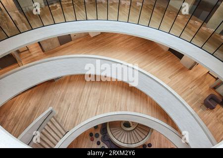 High angle view inside office building Stock Photo