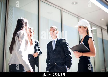Businesspeople on construction site Stock Photo