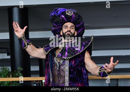 London, UK. 26th Sep, 2023. Photocall: Aladdin with casts Davood Ghadami at Fairfield Halls, Park Ln, Croydon. Credit: See Li/Picture Capital/Alamy Live News Stock Photo