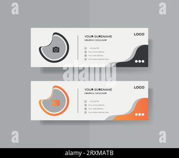 Modern and minimalist email signature or email footer template Stock Vector