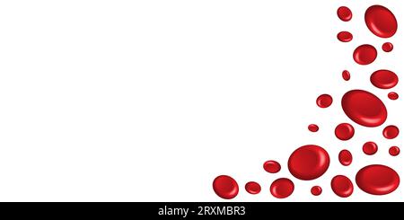 Red blood cells on isolated white background. Medical and Healthcare concept. Anatomy theme. Vector illustration Stock Vector