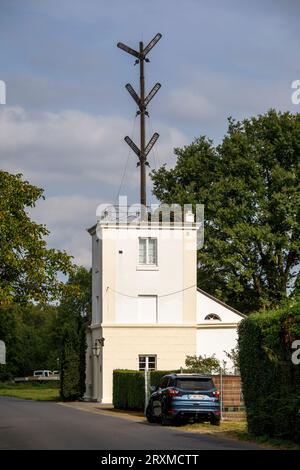 Prussian optical telegraph in the Flittard district, Cologne, Germany. Telegraph station No. 50 of the semaphore system existing between 1832 and 1849 Stock Photo