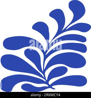 Abstract contemporary collage Matisse inspired, organic shapes. Botanical poster, contemporary minimalist wall art. Vector illustration Stock Vector