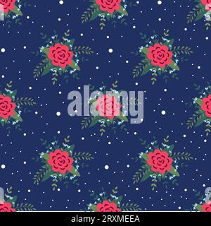 Flower arrangement seamless pattern. Background for wallpapers, textiles, papers, fabrics. Vector illustration. Stock Vector