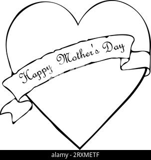 Happy mother's day. Hand drawn lettering for greeting card, prints and posters. Vector illustration Stock Vector