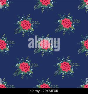 Flower arrangement seamless pattern. Background for wallpapers, textiles, papers, fabrics. Vector illustration. Stock Vector