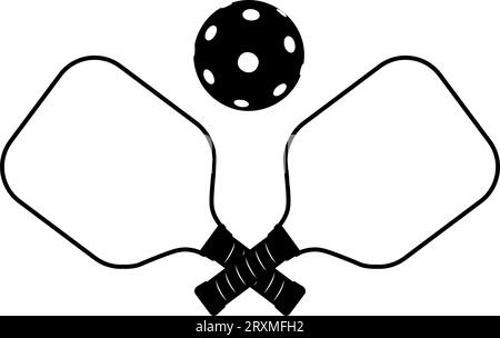 Pickleball Raket Vector Pickleball with a ball and a rackets for playing. Isolate on white ...