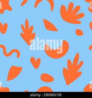 Seamless pattern with modern floral and abstract elements. Vector illustration Stock Vector