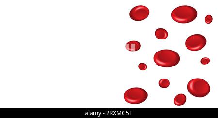 Red blood cells on isolated white background. Medical and Healthcare concept. Anatomy theme. Vector illustration Stock Vector