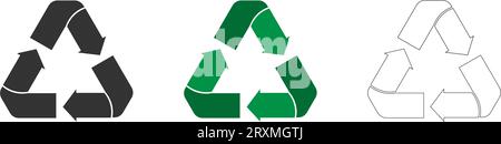 Set of recycling icons. Triangle Recycling Sign Symbol. Vector illustration Stock Vector