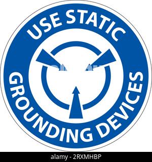 Notice Sign Use Static Grounding Devices Stock Vector