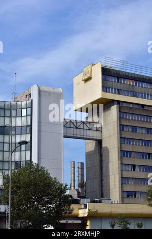 Brutalism styled business building from 1980's. Brutalist architecture. Stock Photo