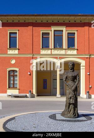 Sisi statue at Possenhofen train station, Bavaria, Germany, Europe Stock Photo