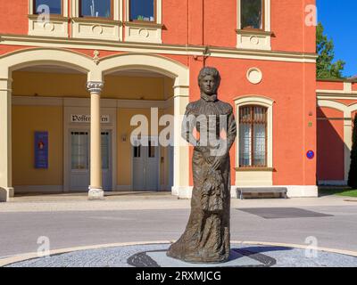 Sisi statue at Possenhofen train station, Bavaria, Germany, Europe Stock Photo